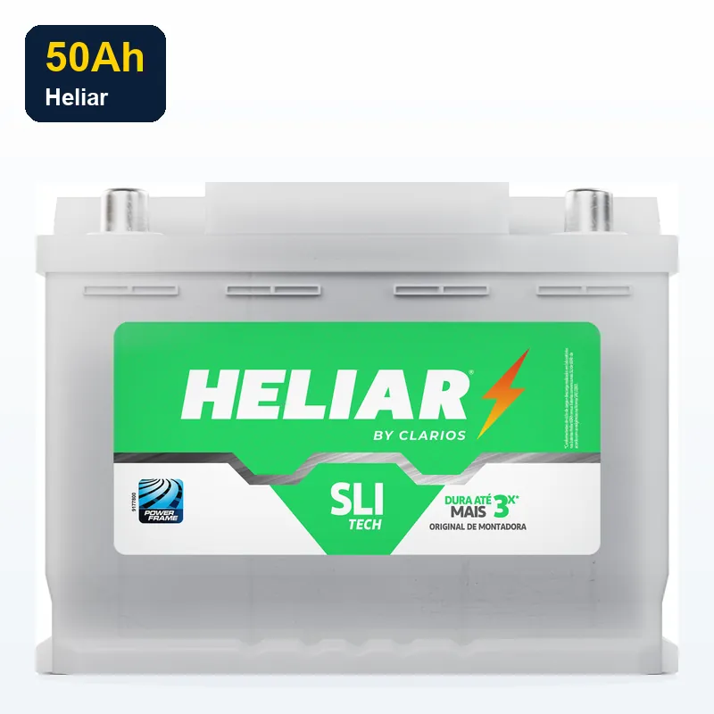 Bateria Heliar 50Ah (caixa alta)